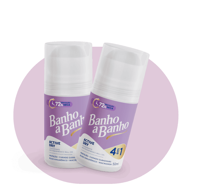 Desodorante Antitranspirante Roll-on Feminino Banho a Banho: Active Dry
